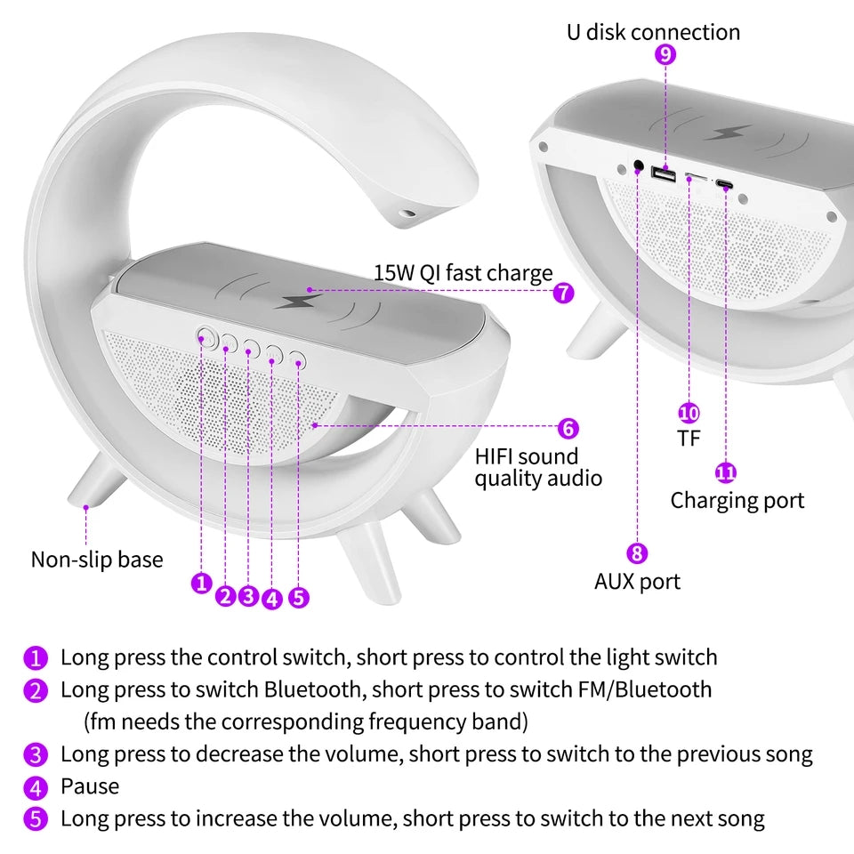 LED WIRELESS CHARGING SPEAKER